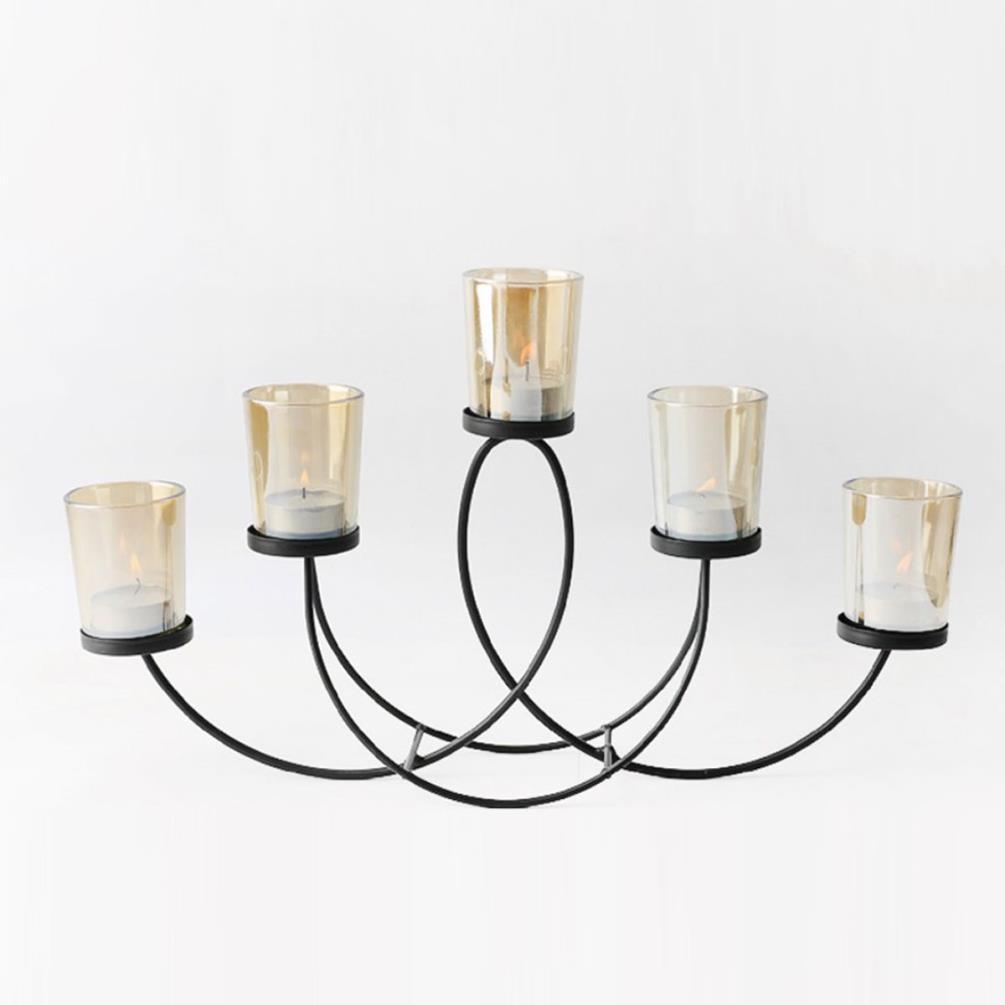 Black Iron 5 Tea Light Holder Extra Image 1